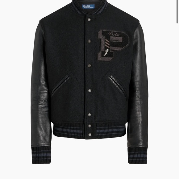 Polo by Ralph Lauren Black Varsity Jacket